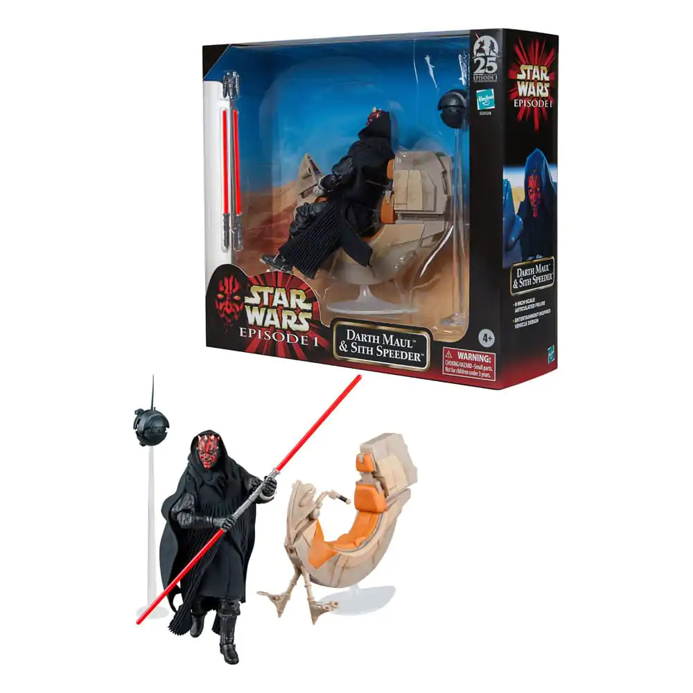 Star Wars Episode I Black Series Fahrzeug mit Action-Figur Darth Maul & Sith Speeder SDCC 2024 Produktfoto