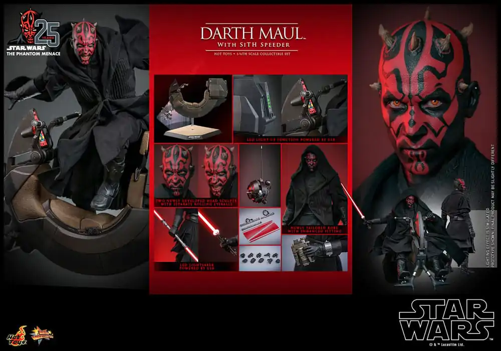 Star Wars Episode I Movie Masterpiece Actionfigur 1/6 Darth Maul with Sith Speeder 29 cm Produktfoto