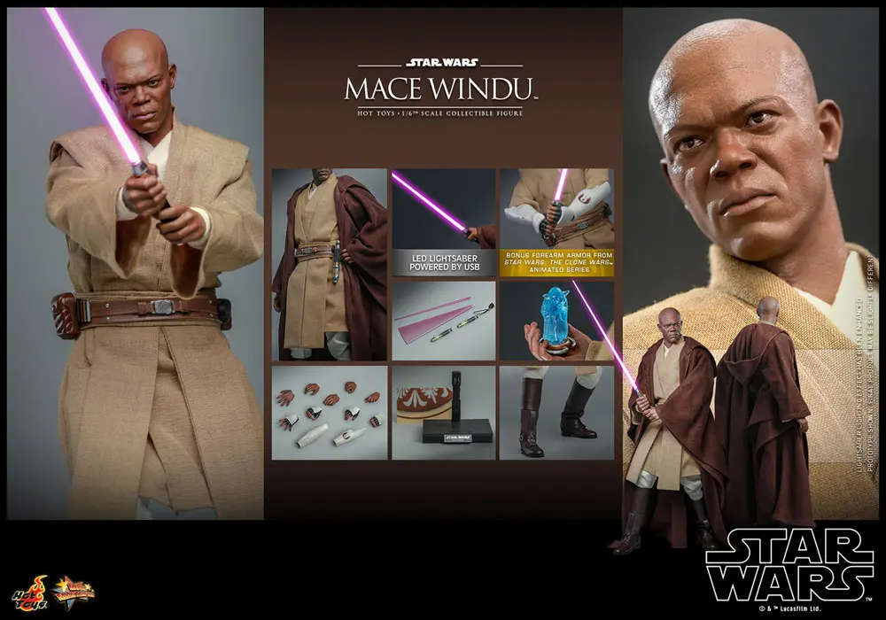 Star Wars: Episode II Actionfigur 1/6 Mace Windu 32 cm Produktfoto