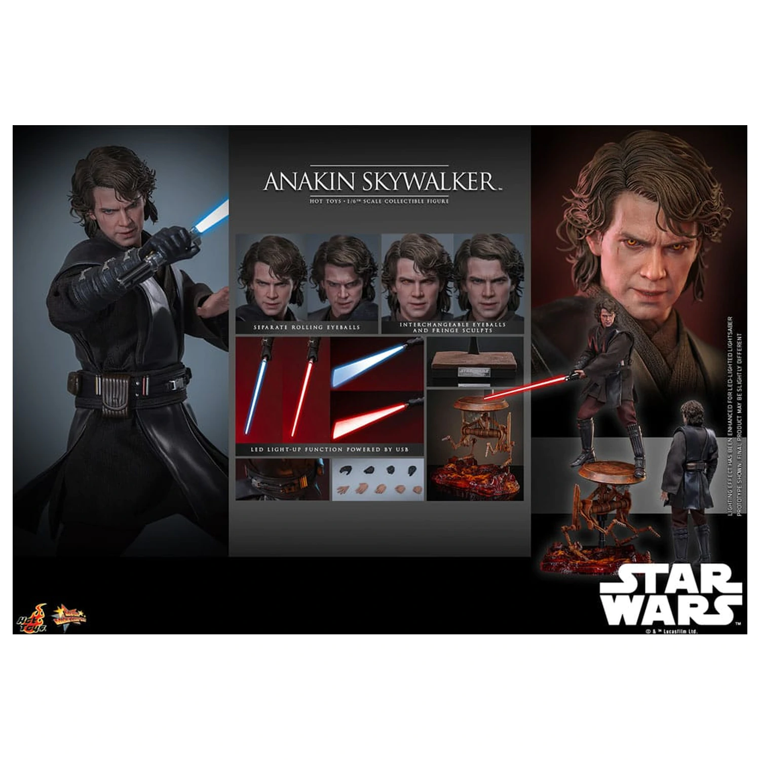 Star Wars: Episode III - Revenge of the Sith Film Meisterstück Action-Figur 1/6 Anakin Skywalker 31 cm Produktfoto