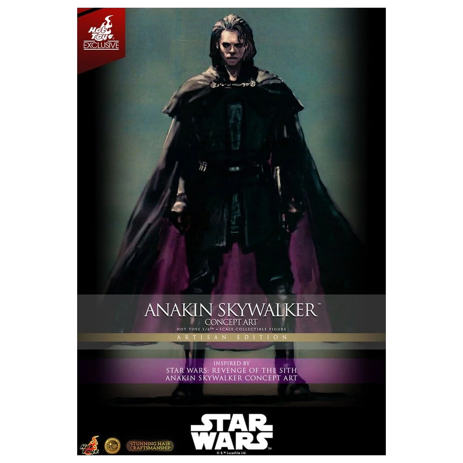 Star Wars Episode III: Revenge Of The Sith Film Meisterstück Actionfigur 1/6 Anakin Skywalker (Concept Art Version) (Artisan Edition) Hot Toys Exklusiv 31 cm Produktfoto