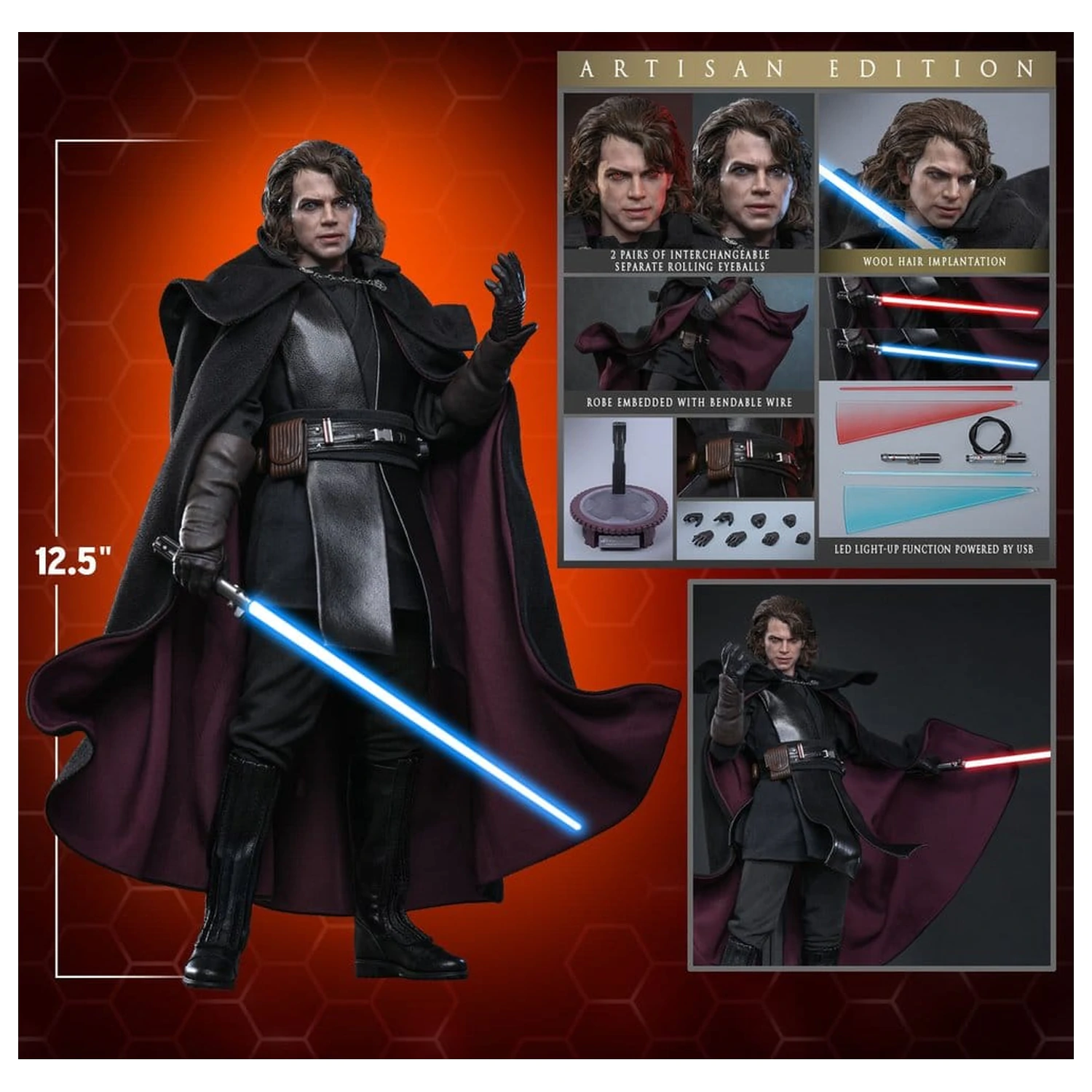 Star Wars Episode III: Revenge Of The Sith Film Meisterstück Actionfigur 1/6 Anakin Skywalker (Concept Art Version) (Artisan Edition) Hot Toys Exklusiv 31 cm Produktfoto