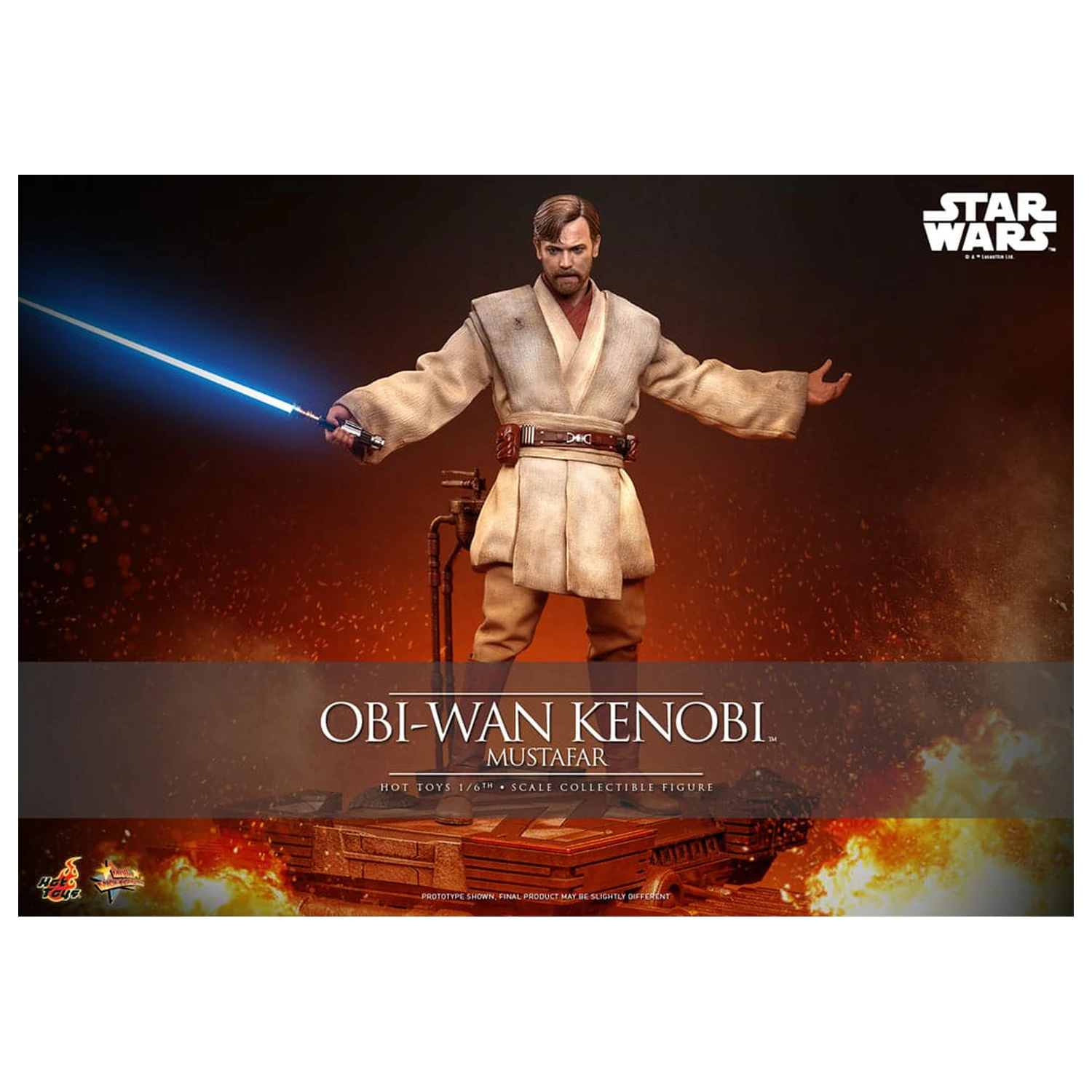 Star Wars: Episode III - Revenge of the Sith Film Meisterwerk Actionfigur 1/6 Obi-Wan Kenobi (Mustafar) 31 cm Produktfoto