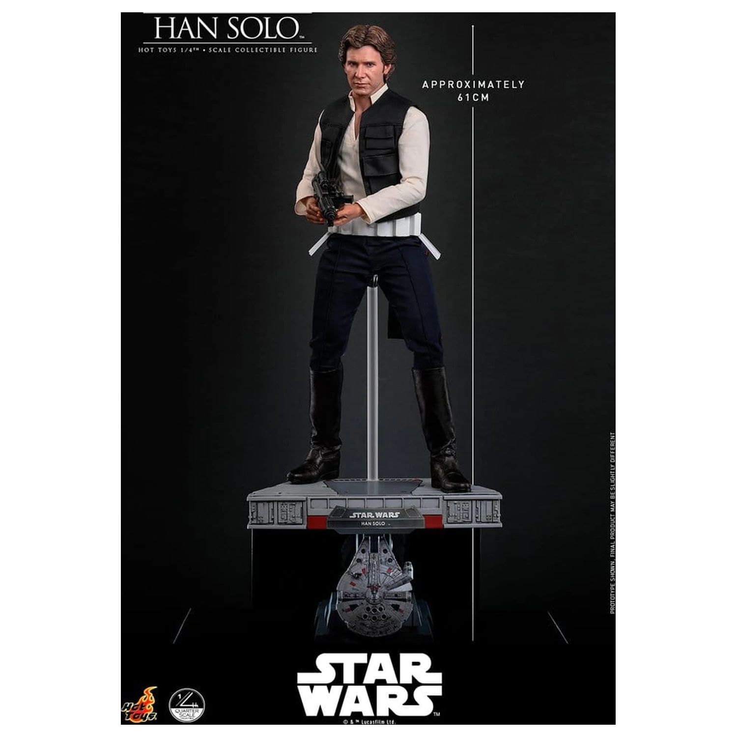 Star Wars Episode IV Actionfigur 1/4 Han Solo 46 cm Produktfoto