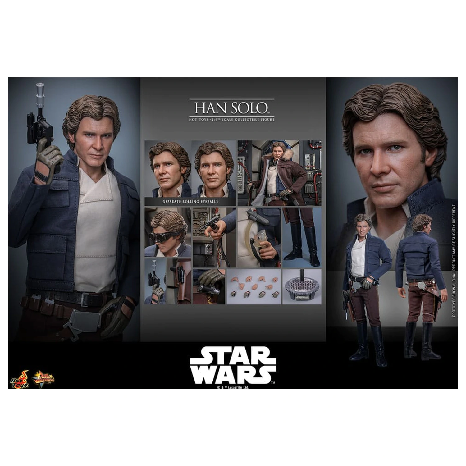 Star Wars Episode V Movie Masterpiece Action Figur 1/6 Han Solo 31 cm Produktfoto