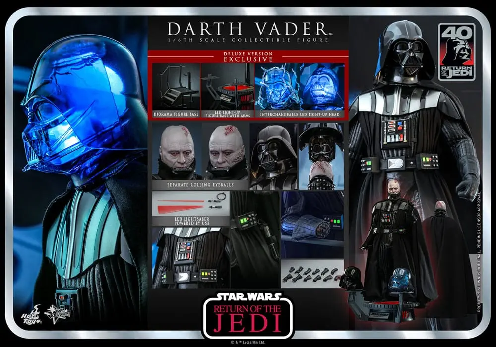 Star Wars: Episode VI 40th Anniversary Actionfigur 1/6 Darth Vader Deluxe Version 35 cm Produktfoto