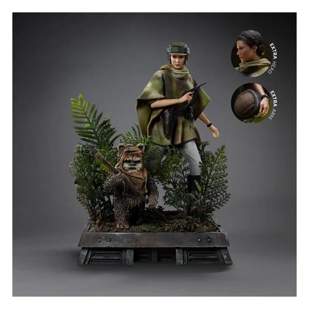 Star Wars Episode VI Art Scale Statue 1/10 Leia and Wicket 21 Zentimeter Produktfoto