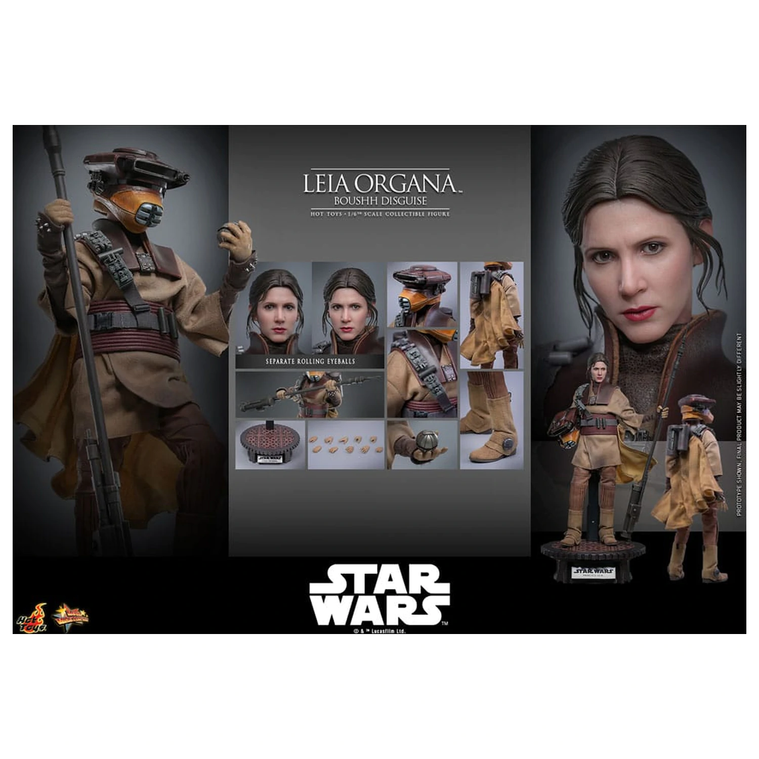 Star Wars Episode VI Movie Masterpiece Action Figur 1/6 Leia Organa (Boushh Disguise) 27 cm Produktfoto
