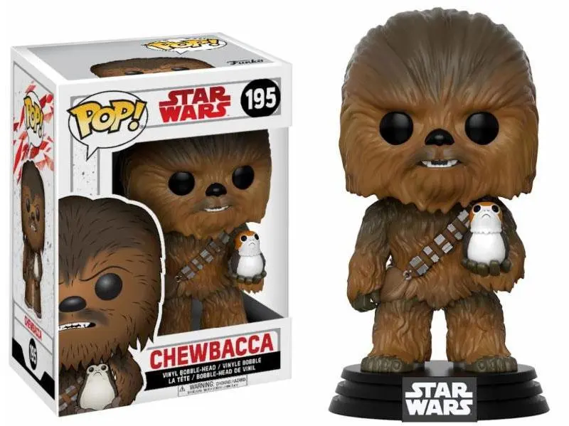 Star Wars Episode VIII POP! Vinyl Wackelkopf-Figur Chewbacca & Porg 9 cm Produktfoto