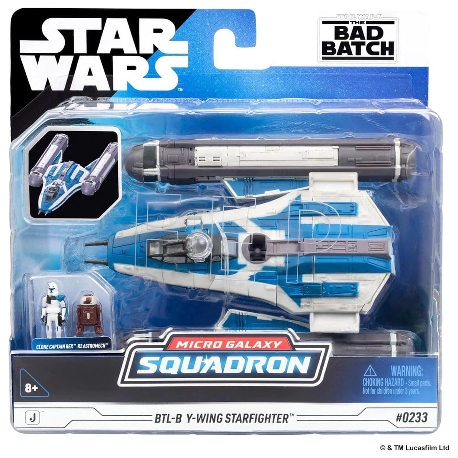 Star Wars Mittelgroßes Fahrzeug BTL-B Y-wing Starfighter mit Clone Captain Rex 13 cm Produktfoto
