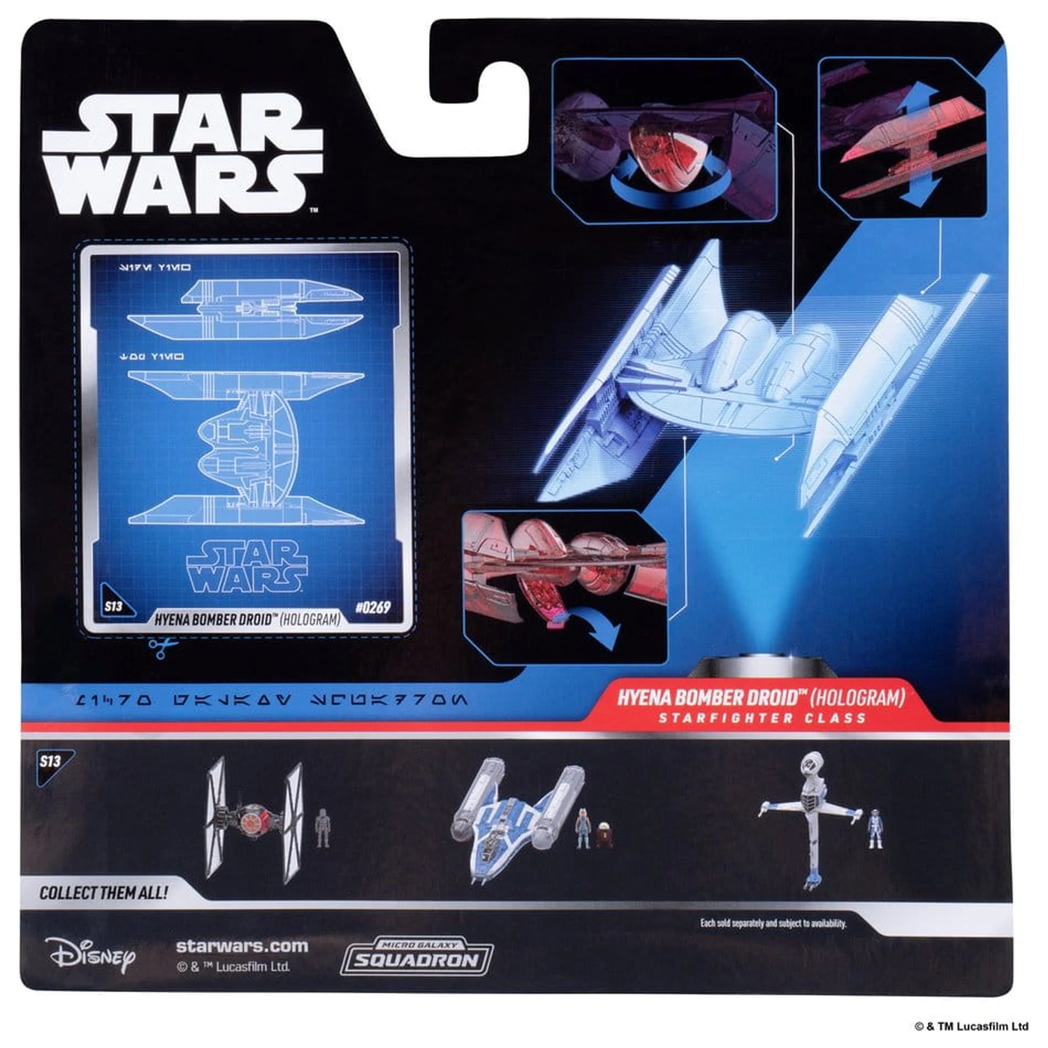 Star Wars Medium Fahrzeug & Figur Sortiment Hyena Vulture Bomber (Rotes Hologramm) & Battle Droid (Chase) Produktfoto