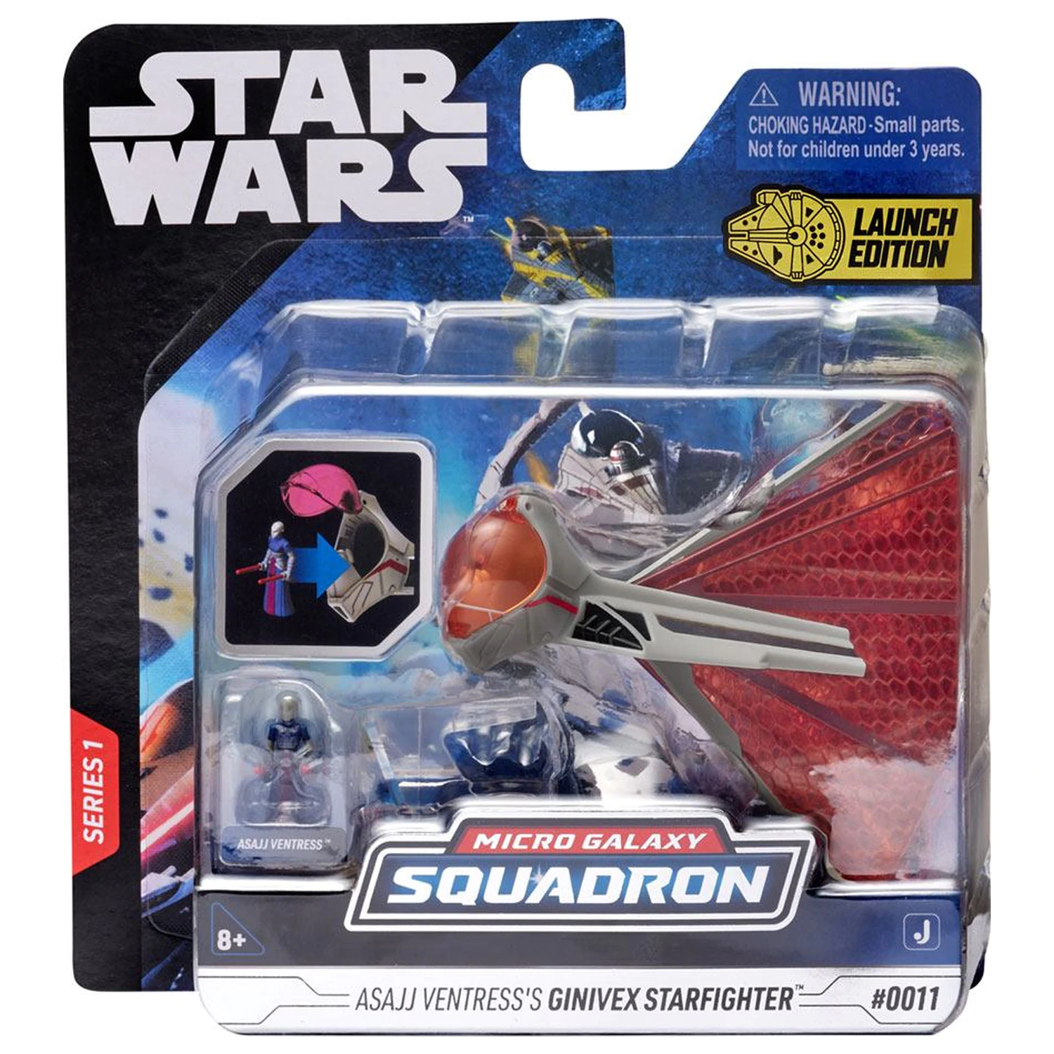 Star Wars Micro Galaxy Squadron Fahrzeug mit Figur Ginivex-Class Starfighter 7,5 cm Produktfoto