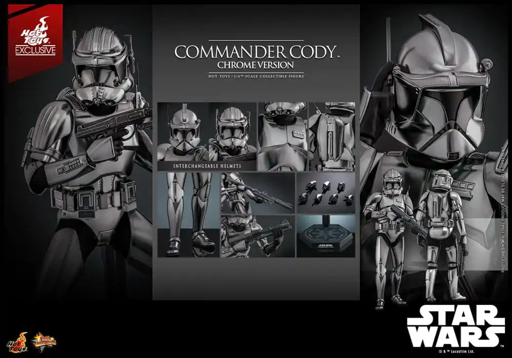 Star Wars Movie Masterpiece Actionfigur 1/6 Commander Cody (Chrome Version) Hot Toys Exclusive 30 cm Produktfoto