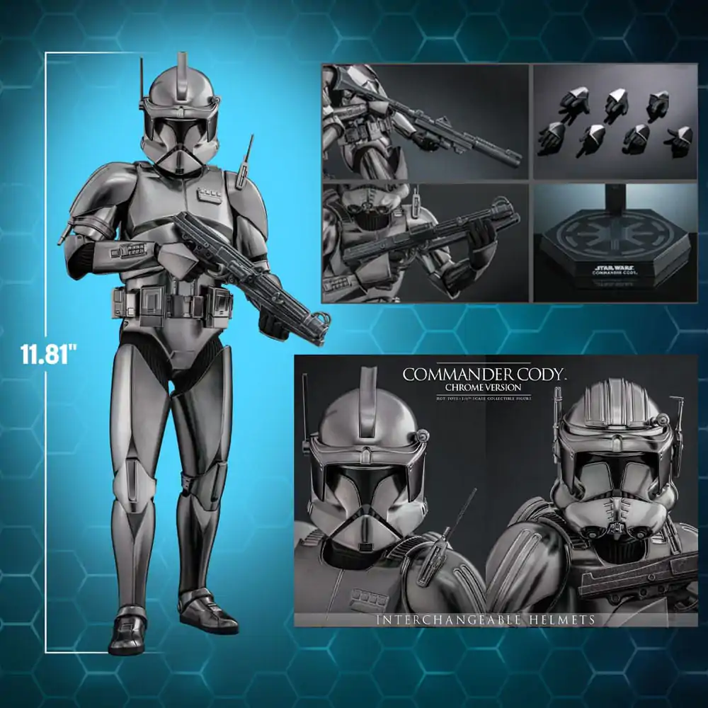 Star Wars Movie Masterpiece Actionfigur 1/6 Commander Cody (Chrome Version) Hot Toys Exclusive 30 cm Produktfoto