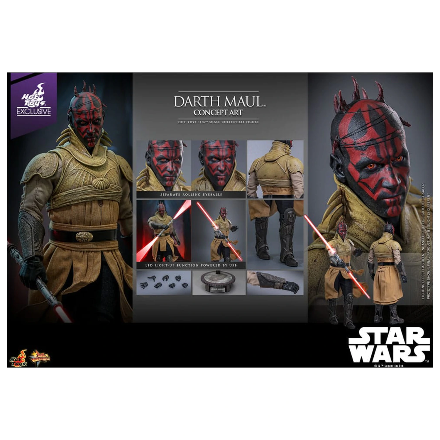 Star Wars Movie Masterpiece Action-Figur 1/6 Darth Maul (Concept Art) Hot Toys Exclusive 35 cm Produktfoto