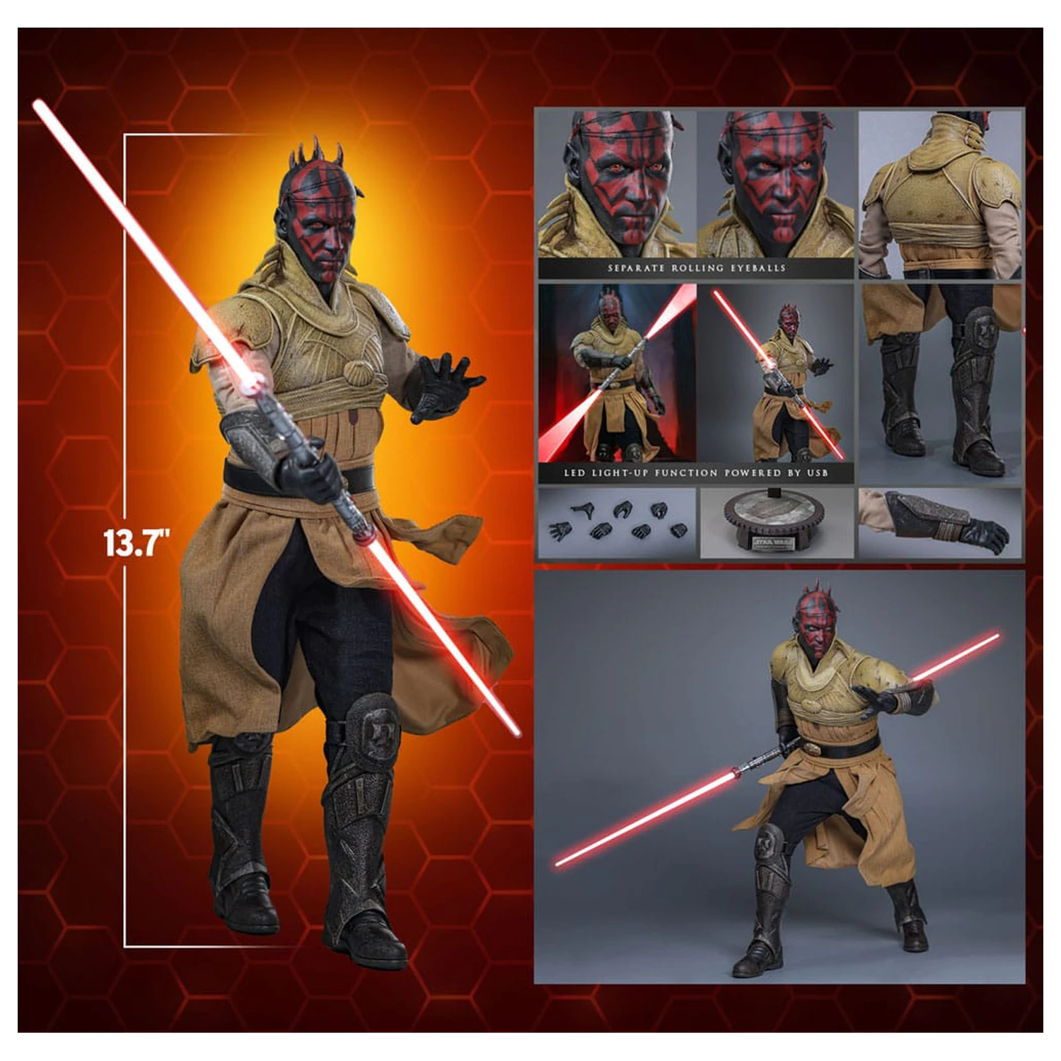 Star Wars Movie Masterpiece Action-Figur 1/6 Darth Maul (Concept Art) Hot Toys Exclusive 35 cm Produktfoto