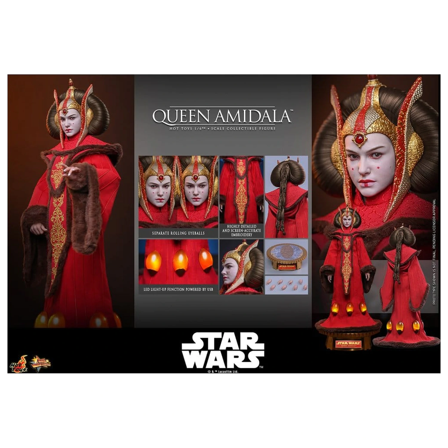 Star Wars Movie Masterpiece Actionfigur 1/6 Queen Amidala 28 cm Produktfoto