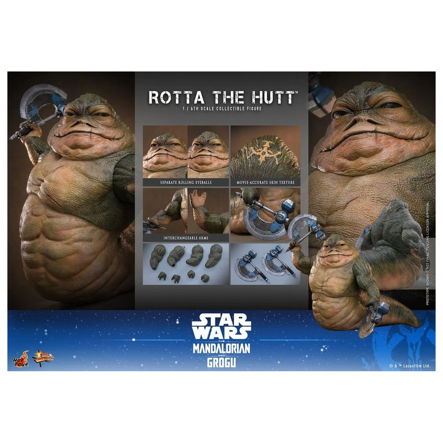 Star Wars Movie Masterpiece Action Figur 1/6 Rotta The Hutt 32 cm Produktfoto