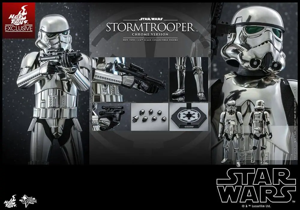 Star Wars Movie Masterpiece Actionfigur 1/6 Stormtrooper Chrome Version 30 cm Produktfoto