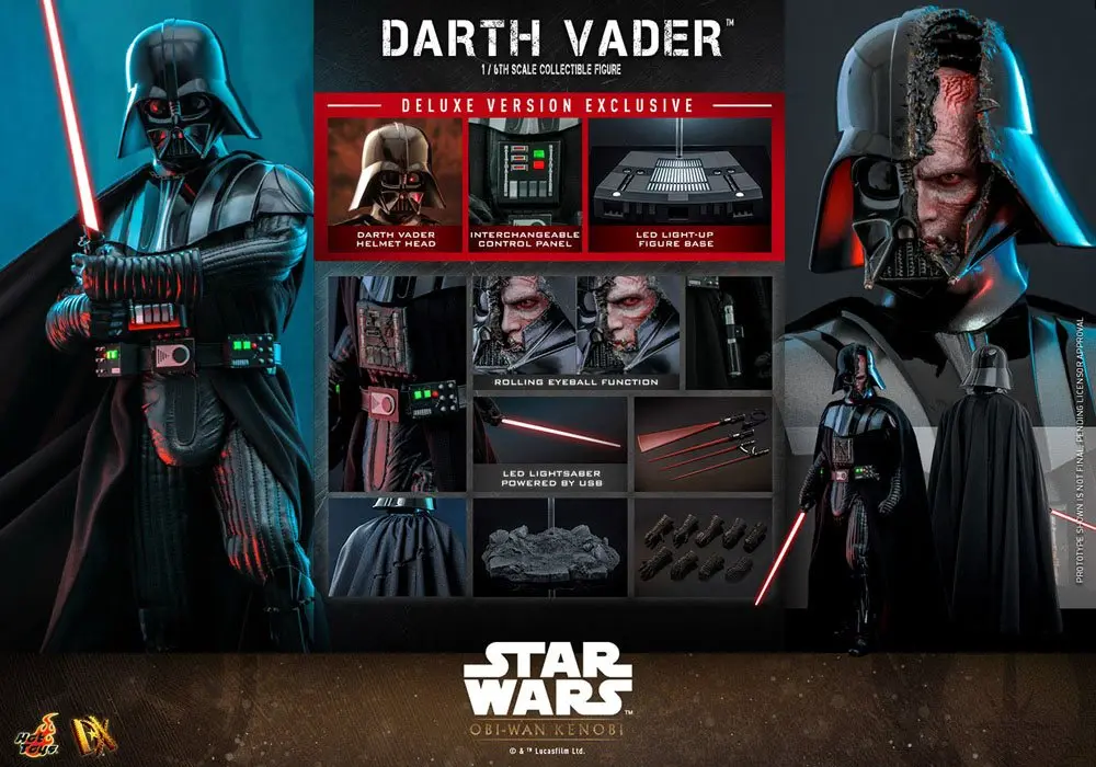 Star Wars: Obi-Wan Kenobi DX Action Figur 1/6 Darth Vader Deluxe Version 35 cm Produktfoto