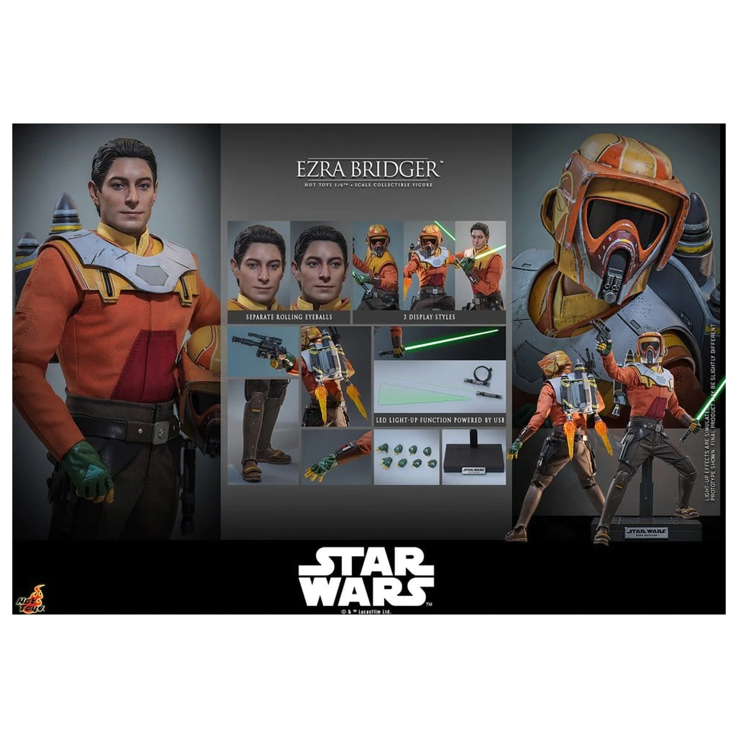 Star Wars: Rebels Television Meisterwerk Action Figur 1/6 Ezra Bridger 31 cm Produktfoto