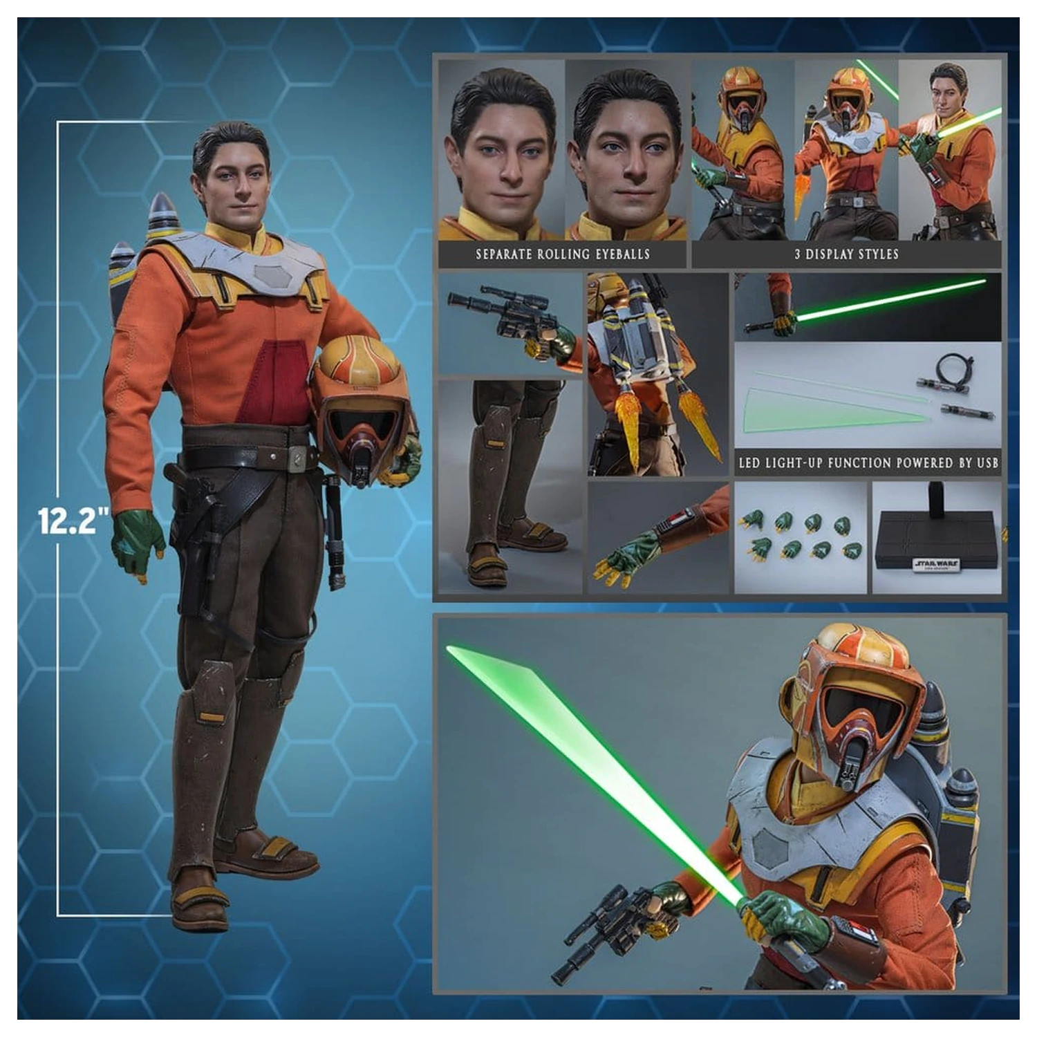 Star Wars: Rebels Television Meisterwerk Action Figur 1/6 Ezra Bridger 31 cm Produktfoto