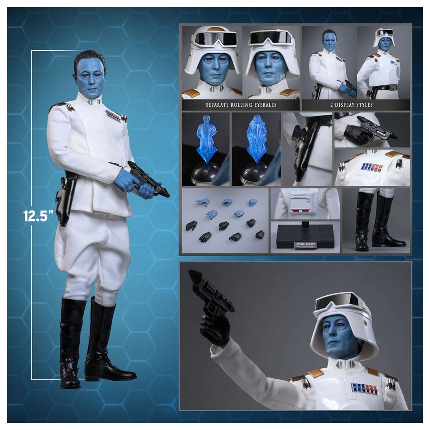 Star Wars: Rebels Television Masterpiece Actionfigur 1/6 Grand Admiral Thrawn (Imperial Armor) 32 cm Produktfoto