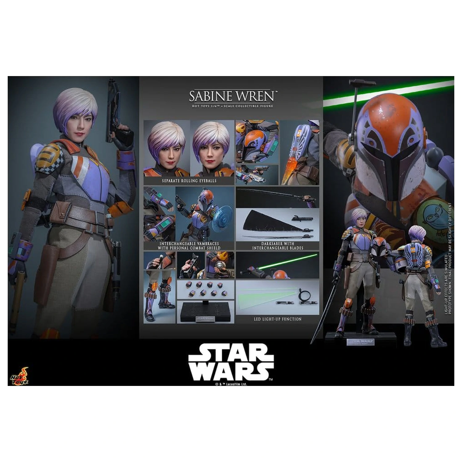 Star Wars: Rebels Television Masterpiece Actionfigur 1/6 Sabine Wren 29 cm Produktfoto