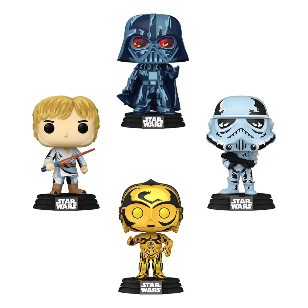 Star Wars POP! Movies Vinyl Figuren 4er-Pack Retro Series 9 cm Produktfoto