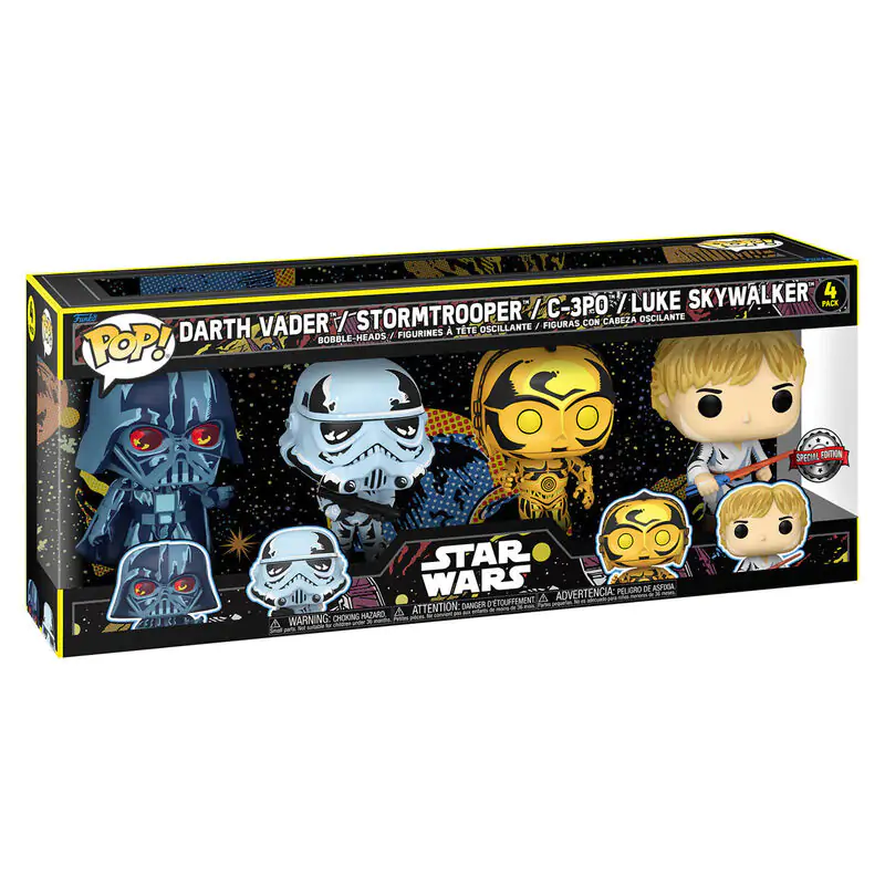 Star Wars POP! Movies Vinyl Figuren 4er-Pack Retro Series 9 cm Produktfoto