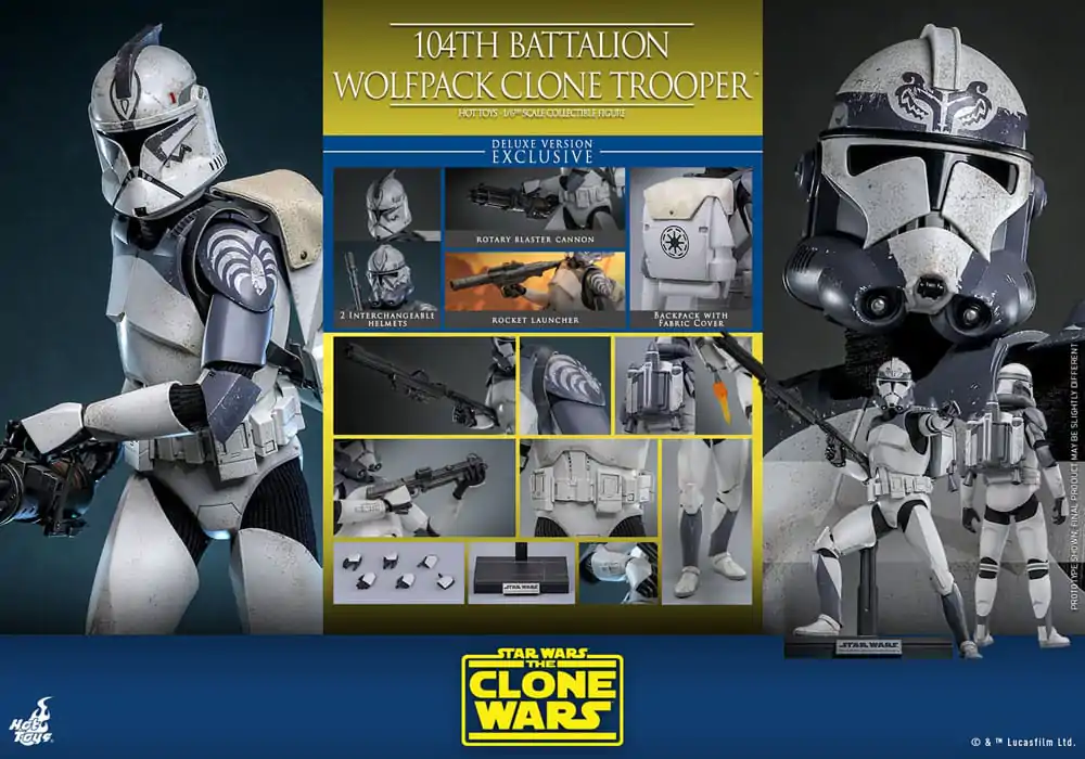 Star Wars The Clone Wars Actionfigur 1/6 104th Battalion Wolfpack Clone Trooper Deluxe Version 30 cm Produktfoto