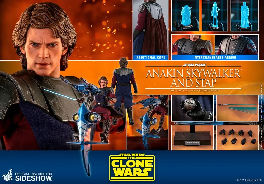 Star Wars The Clone Wars Actionfigur 1/6 Anakin Skywalker & STAP 31 cm Produktfoto