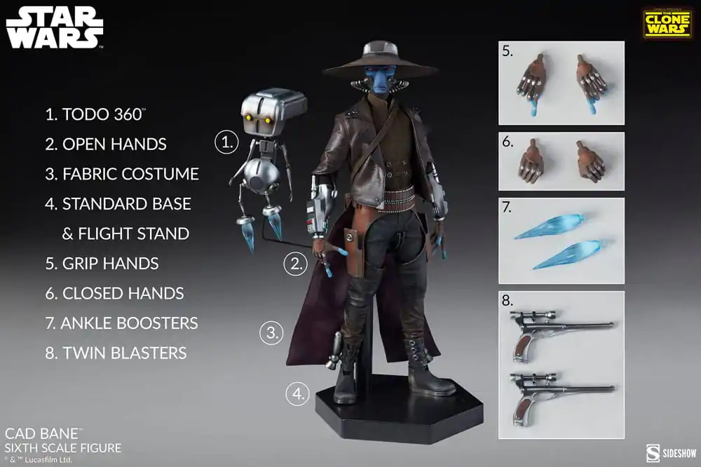 Star Wars The Clone Wars Actionfigur 1/6 Cad Bane 32 cm Produktfoto