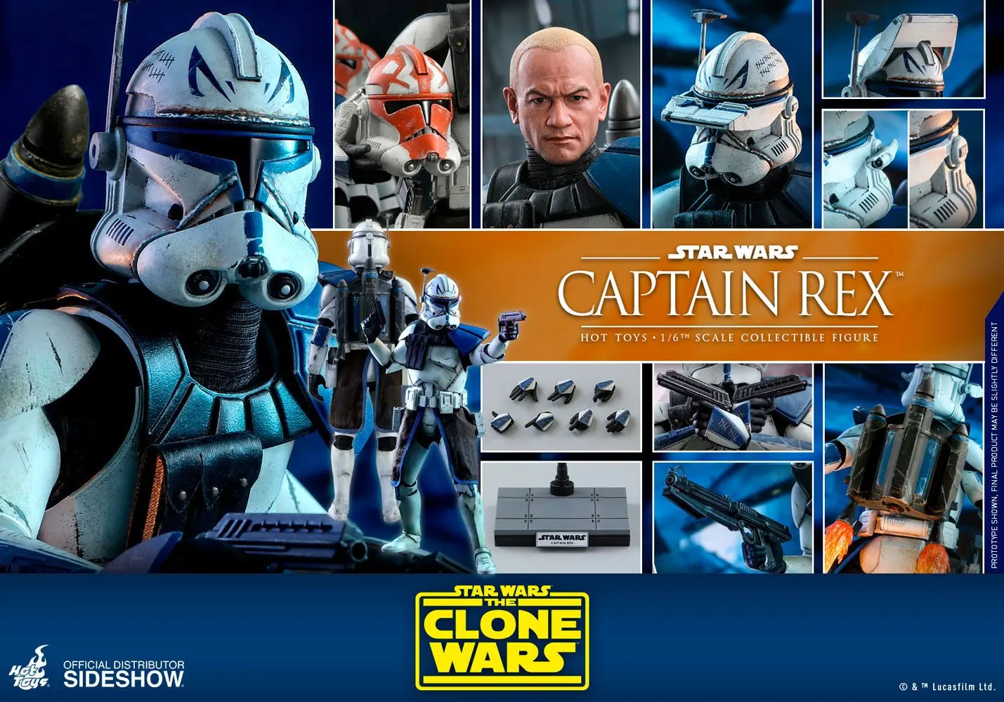 Star Wars The Clone Wars Actionfigur 1/6 Captain Rex 30 cm Produktfoto