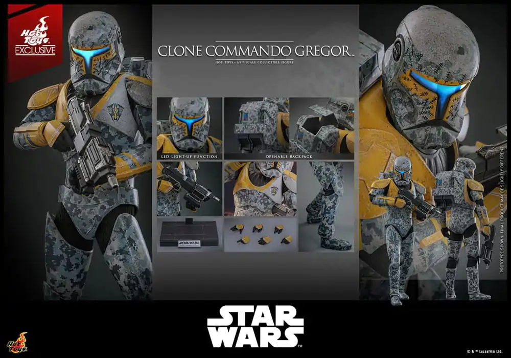 Star Wars: The Clone Wars Actionfigur 1/6 Clone Commando Gregor Hot Toys Exklusiv 30 cm Produktfoto