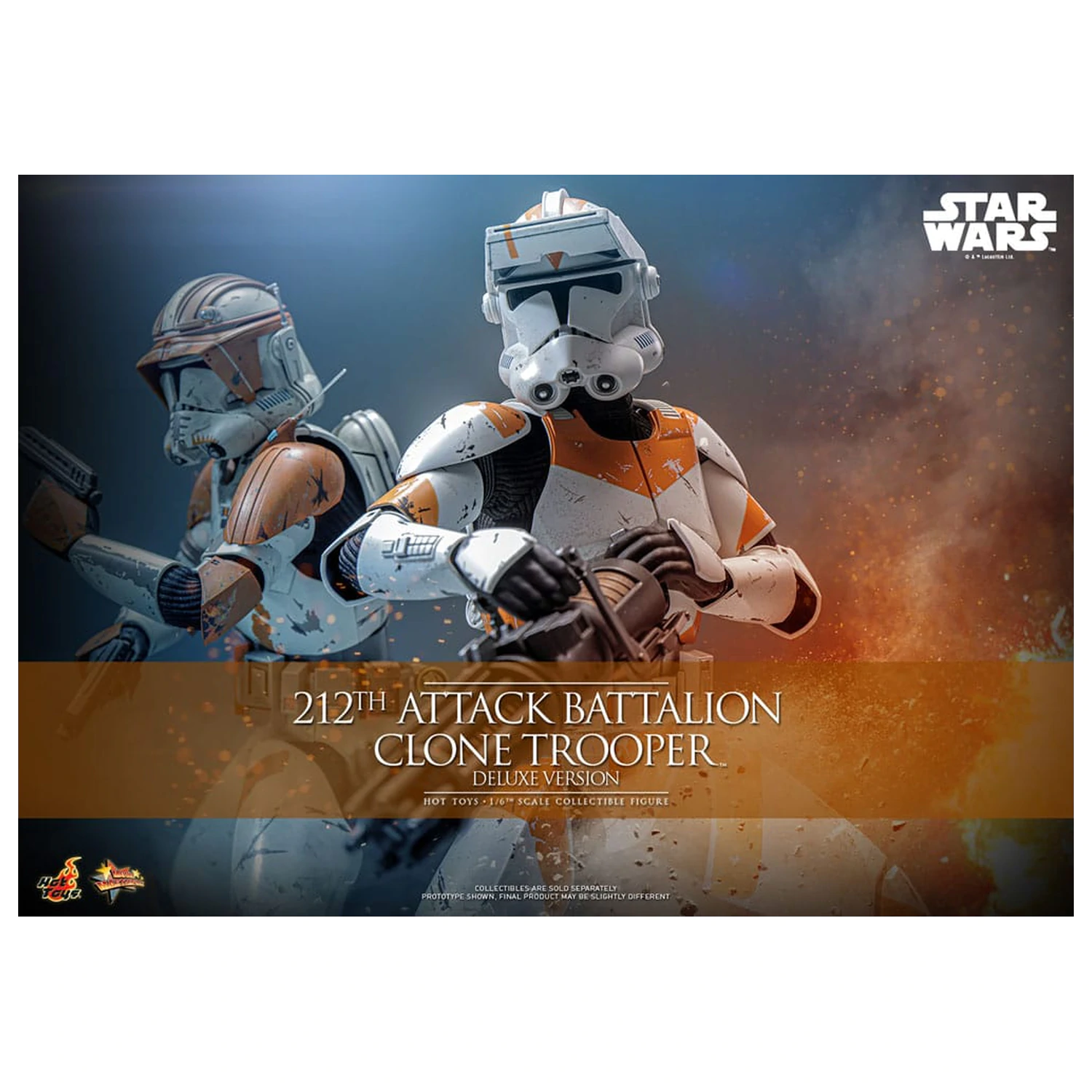Star Wars: The Clone Wars Actionfigur 1/6 212th Attack Battalion Clone Trooper Deluxe Version 30 cm Produktfoto