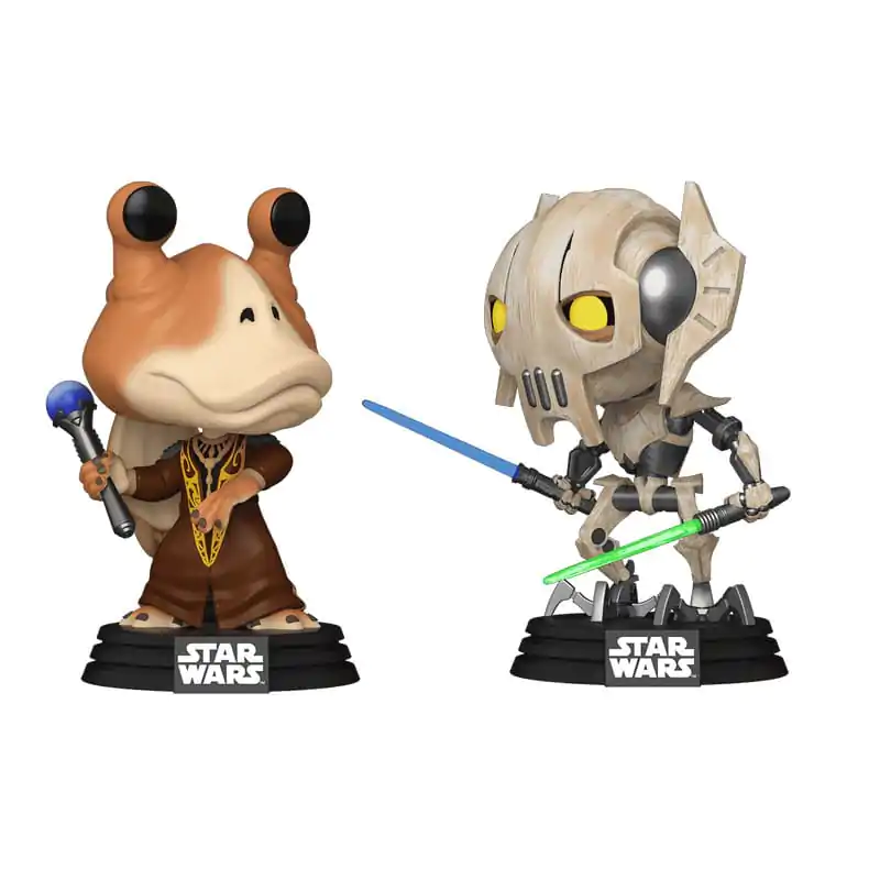 Star Wars: The Clone Wars Funko POP! Vinyl Wackelkopf Figuren 2er-Pack Jar Jar Binks vs. General Grievous 9 cm Produktfoto