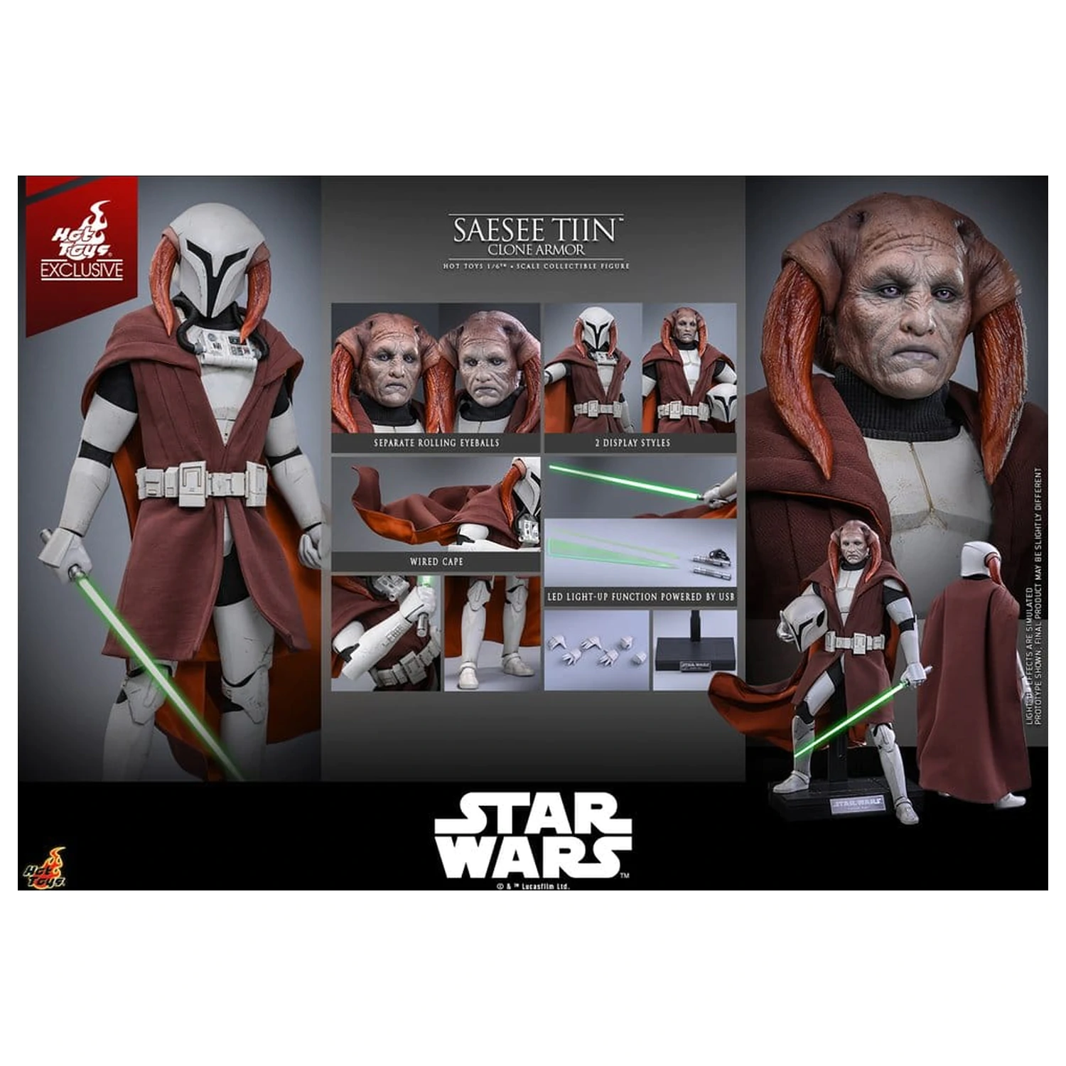 Star Wars: The Clone Wars Television Masterpiece Action Figur 1/6 Saesee Tiin (Clone Armor) 32 cm Produktfoto