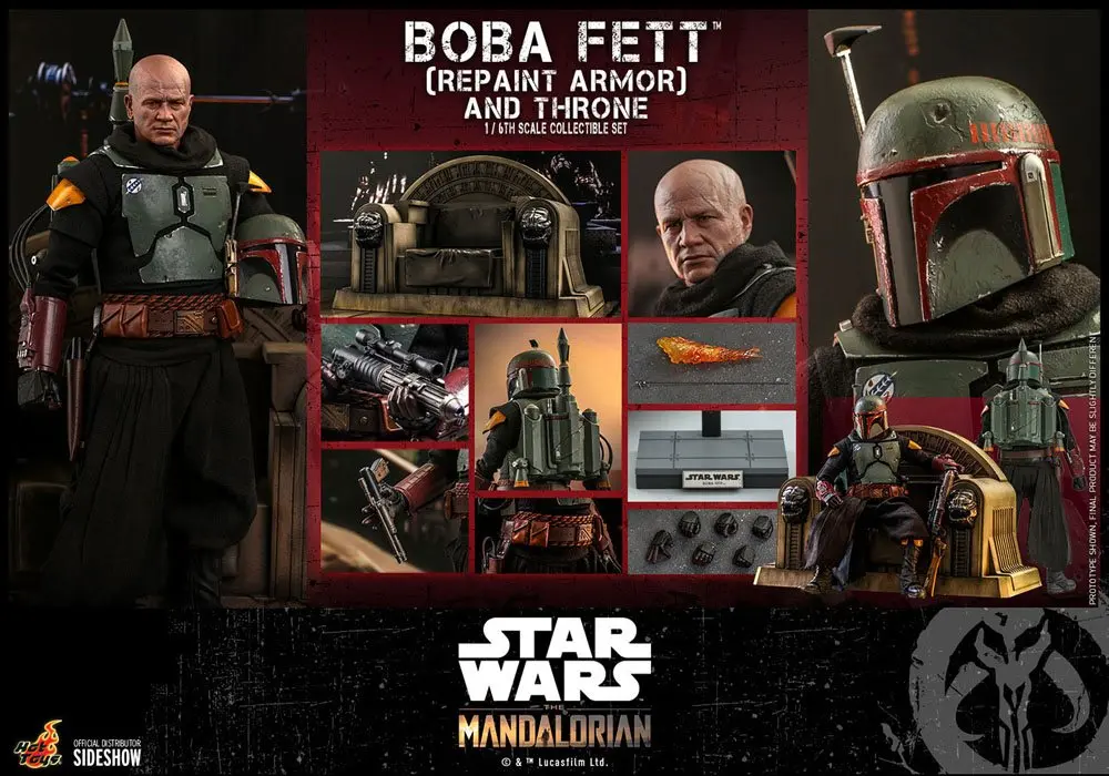 Star Wars The Mandalorian Actionfigur 1/6 Boba Fett (Repaint Armor) and Throne 30 cm Produktfoto