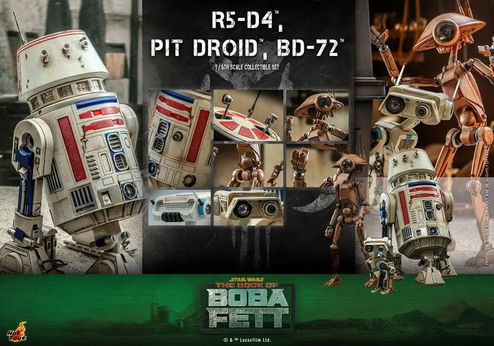 Star Wars The Mandalorian Actionfiguren 1/6 R5-D4, Pit Droid, & BD-72 Produktfoto