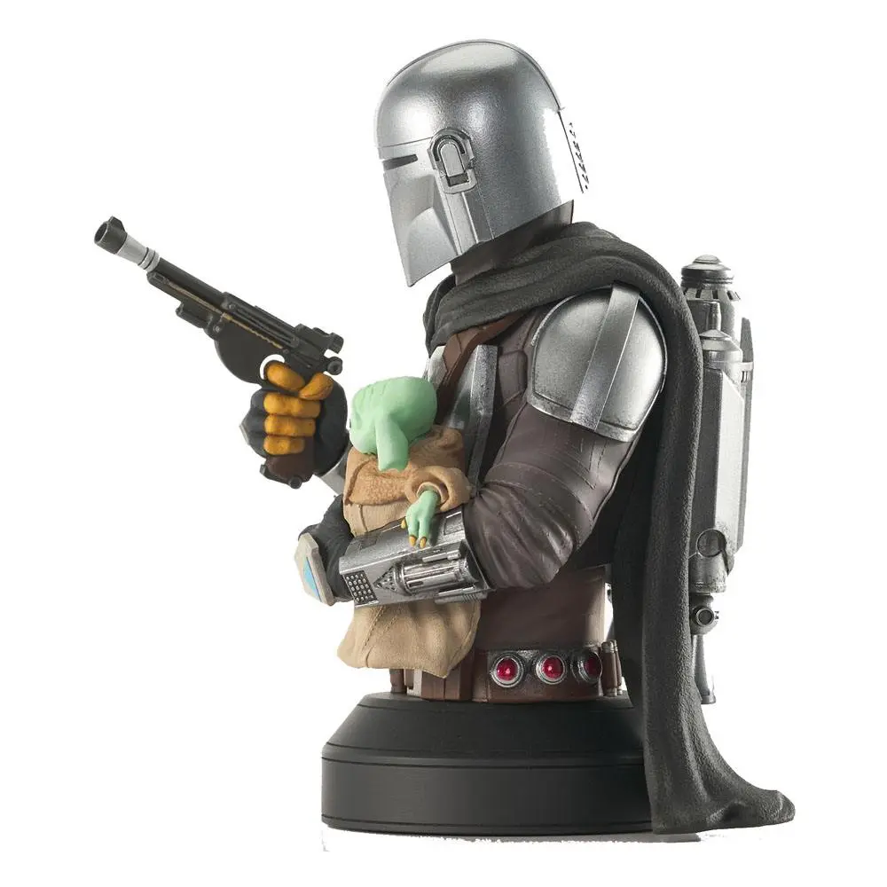 Star Wars: The Mandalorian Büste 1/6 The Mandalorian with Grogu 15 cm Produktfoto
