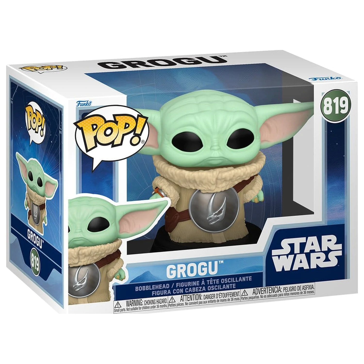 Star Wars: The Mandalorian and Grogu Funko POP! Vinyl Bobblehead Figur Grogu 9 cm Produktfoto