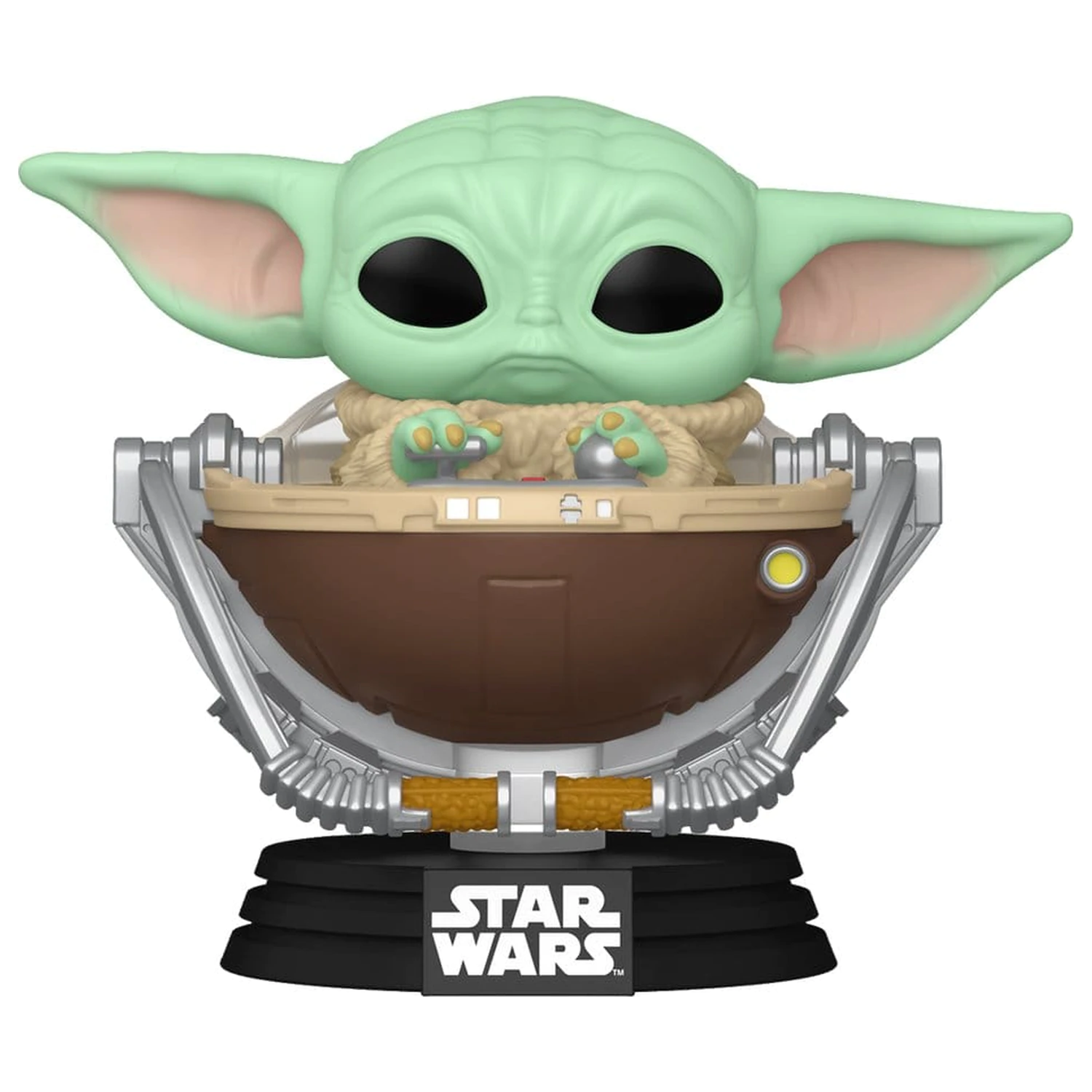 Star Wars: The Mandalorian and Grogu Funko POP! Vinyl Wackelkopf Figur Grogu in Kinderwagen 9 cm Produktfoto
