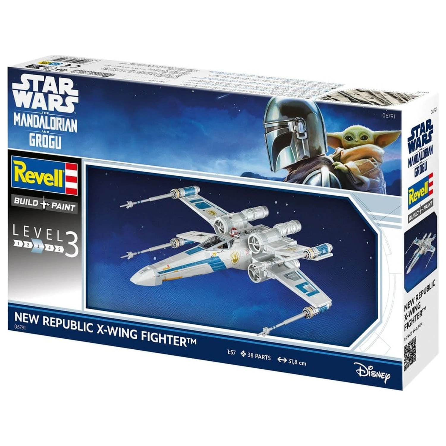 Star Wars The Mandalorian and Grogu Revell Modellbausatz 1/57 New Republic X-Wing Fighter 22 cm Produktfoto
