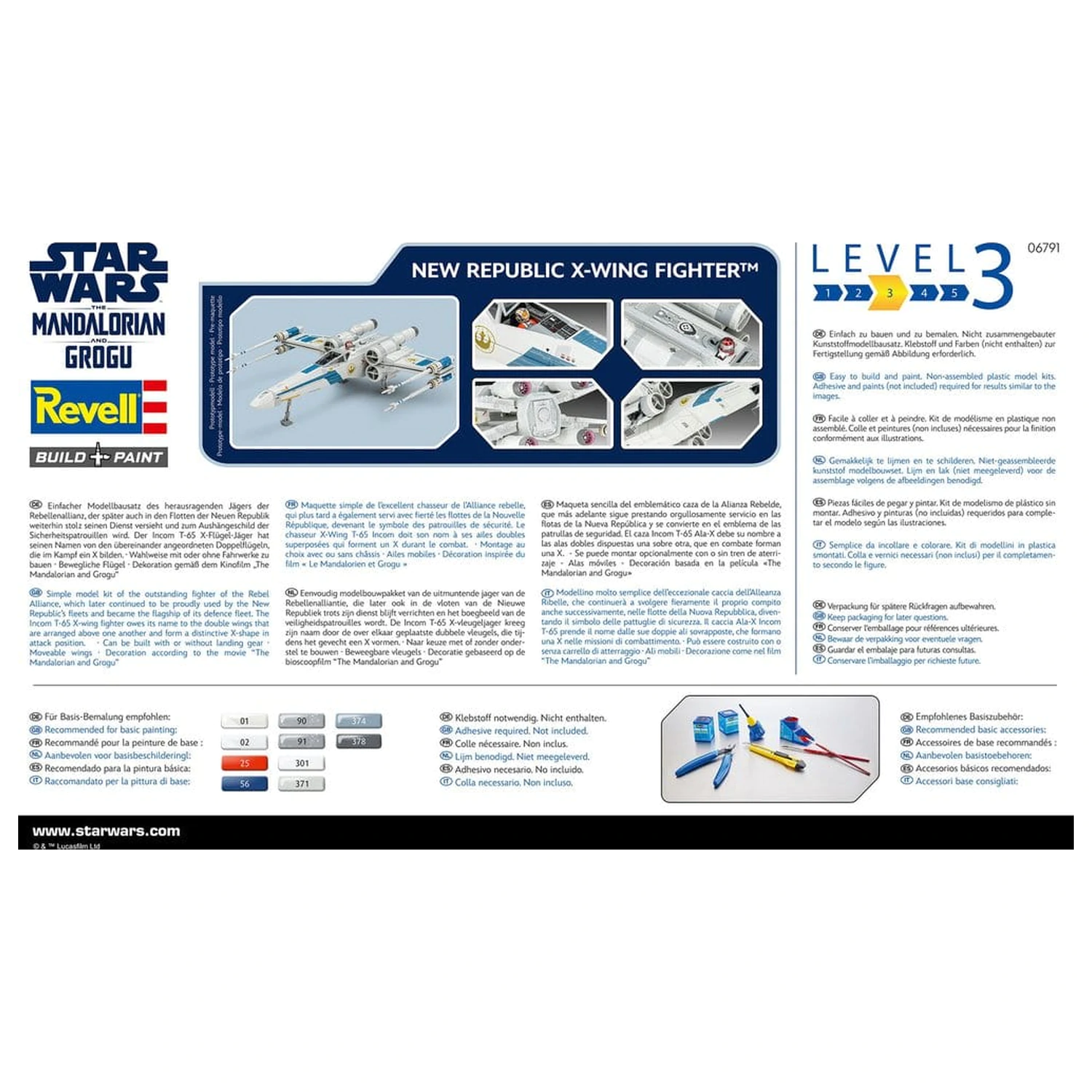 Star Wars The Mandalorian and Grogu Revell Modellbausatz 1/57 New Republic X-Wing Fighter 22 cm Produktfoto