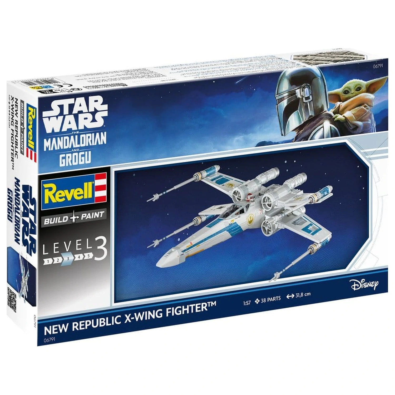 Star Wars The Mandalorian and Grogu Revell Modellbausatz 1/57 New Republic X-Wing Fighter 22 cm Produktfoto