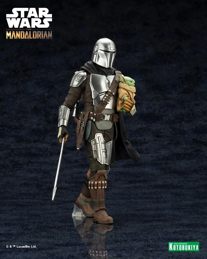 Star Wars The Mandalorian ARTFX Statue 1/10 Mandalorian & Grogu with Beskar Staff 18 cm Produktfoto