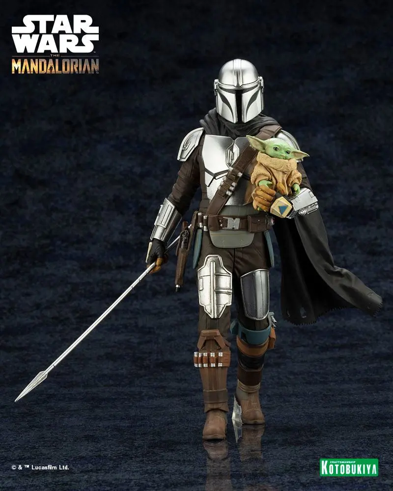 Star Wars The Mandalorian ARTFX Statue 1/10 Mandalorian & Grogu with Beskar Staff 18 cm Produktfoto