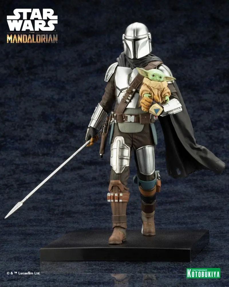 Star Wars The Mandalorian ARTFX Statue 1/10 Mandalorian & Grogu with Beskar Staff 18 cm Produktfoto