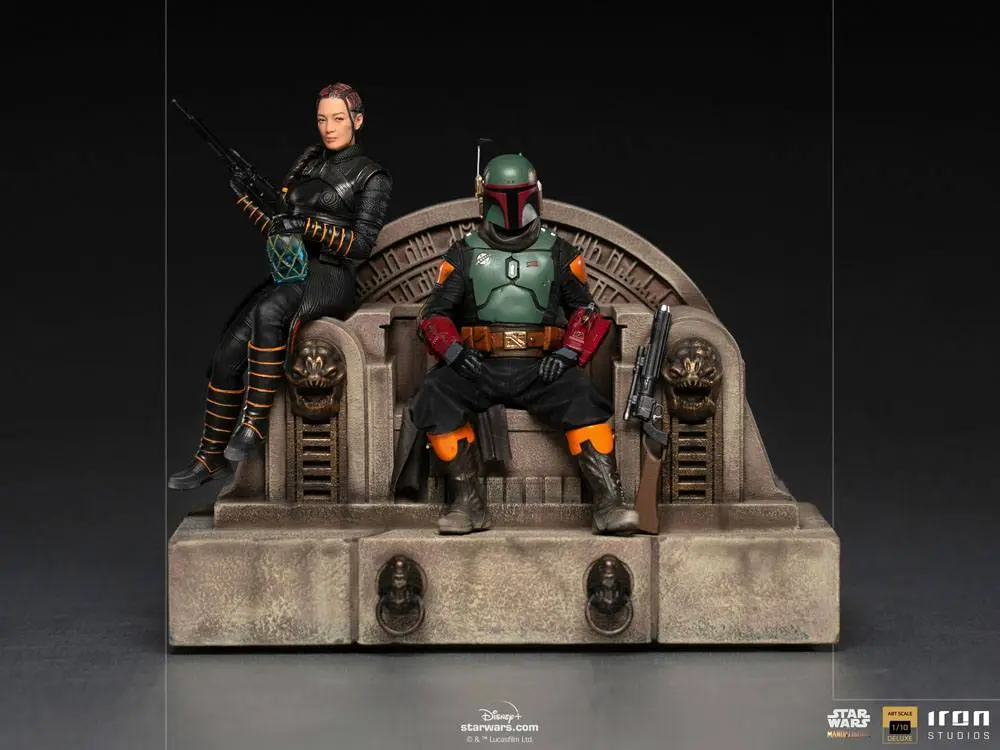 Star Wars The Mandalorian Deluxe Art Scale Statue 1/10 Boba Fett & Fennec on Throne 23 cm Produktfoto